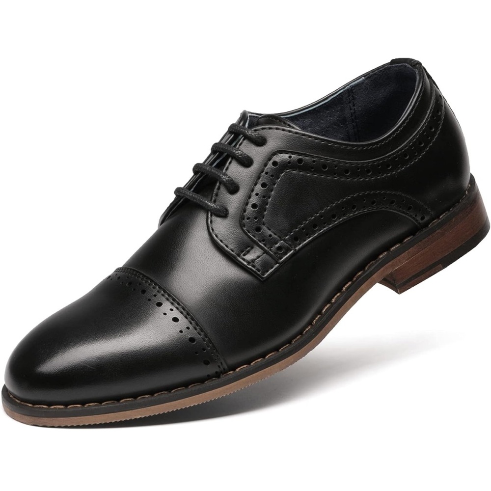 Classic Black Kids Dress Shoes